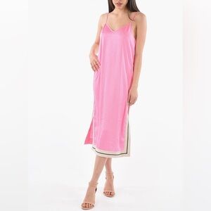 Palm Angels satin slip midi dress